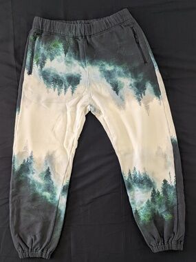 Undercover Twin Peaks Sweatpants Mens Size L 3 NWT Ivory Green Forest Joggers